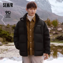 Semir Down Jacket Men Windproof Waterproof 2024 Winter New Loose Hooded Goose Down Coat Thick Puffer Coat Outerwear Down Jacket