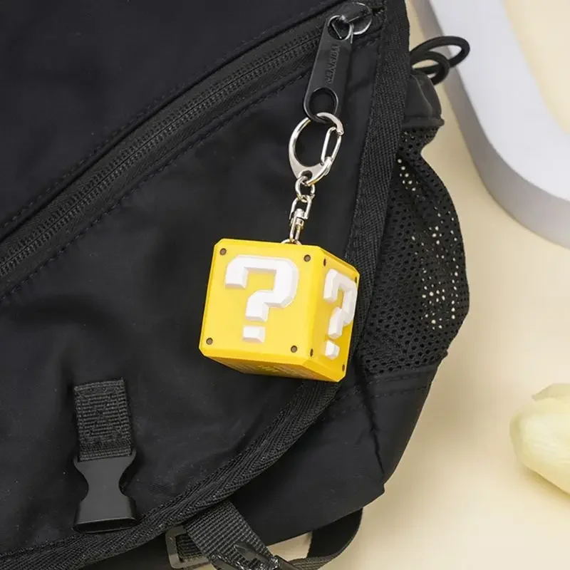 Super Mario Keychain Question Mark Brick Sounds Pendant Funny Bag Decoration Anime Men Women Cute Charm Creative Kids Toys Gifts