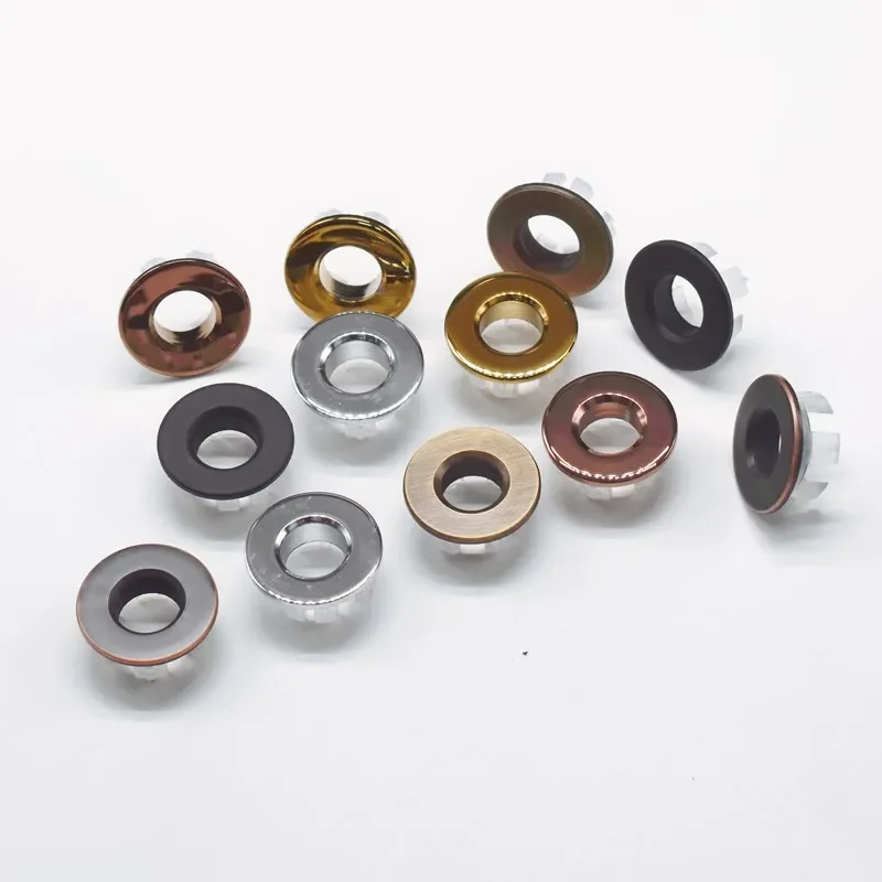Overflow Hole Decorative Cover Copper 1Pcs Sink Hole Round Overflow Cover Insert Black Basin Sink Bathroom Faucet Insert Ring image 2