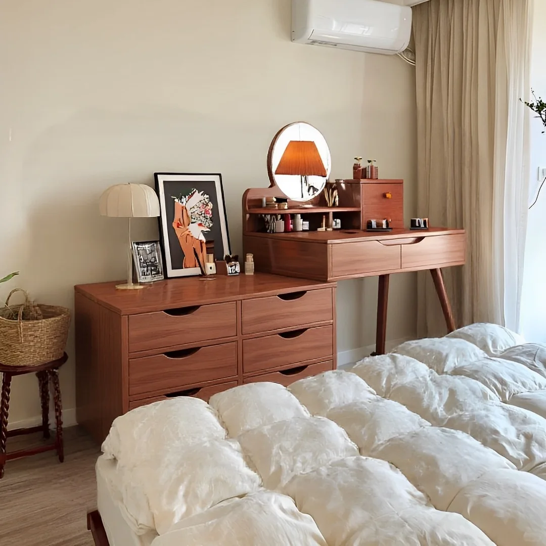 

Customizable bedside dresser bedroom modern and simple 2026 new light luxury high-end makeup table mirror storage chest of