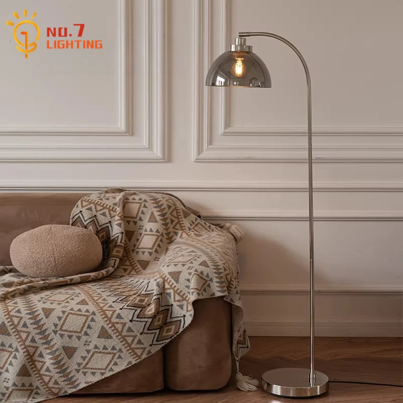 Designer Atmosphere Mirror Floor Lamp LED E27 Smoke Gray Glass Vertical Table Lamp Art Decor Home Living Room Sofas Bedroom Cafe