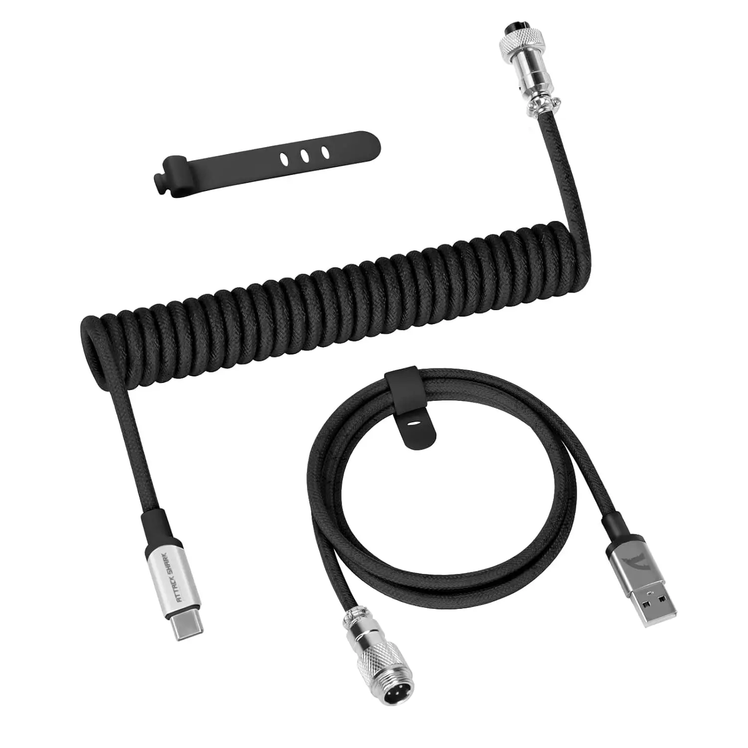 ATTACK SHARK C01 PRO Coiled USB C Cable for Gaming Keyboard