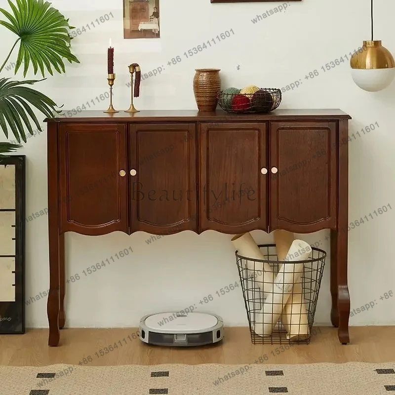 

American solid wood porch cabinet, retro storage cabinet, side cabinet, locker, entrance foyer aisle