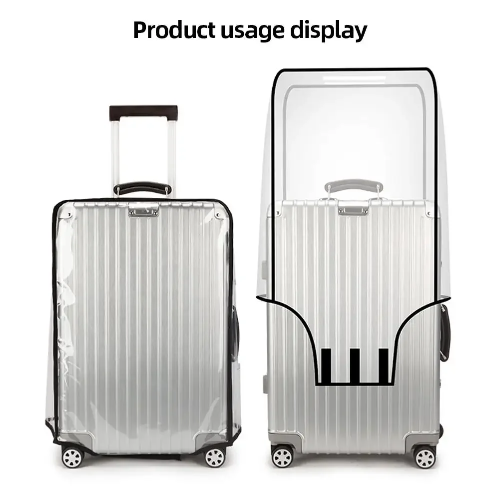 18-30inch Luggage Cover Full Transparent Protector Waterproof Thickened Suitcase Cover PVC Rolling Cover for Traveling Suitcase