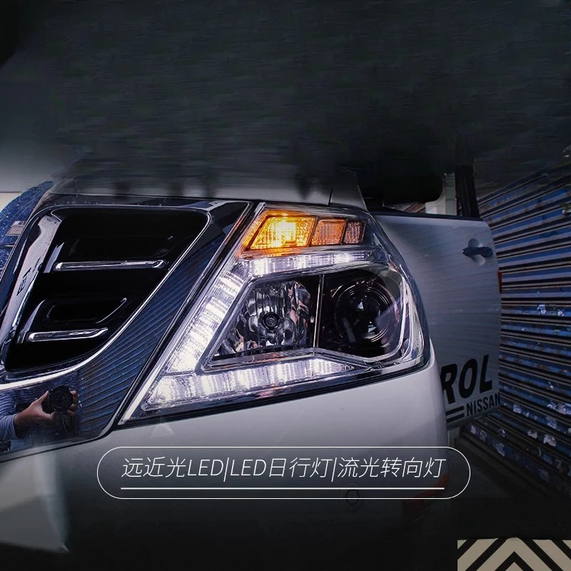 

Suitable for Patrol Headlight Assembly Y62 Modified Low Raised LED Daytime Running Light Bi-Optic Lens Xenon High-End Headlight