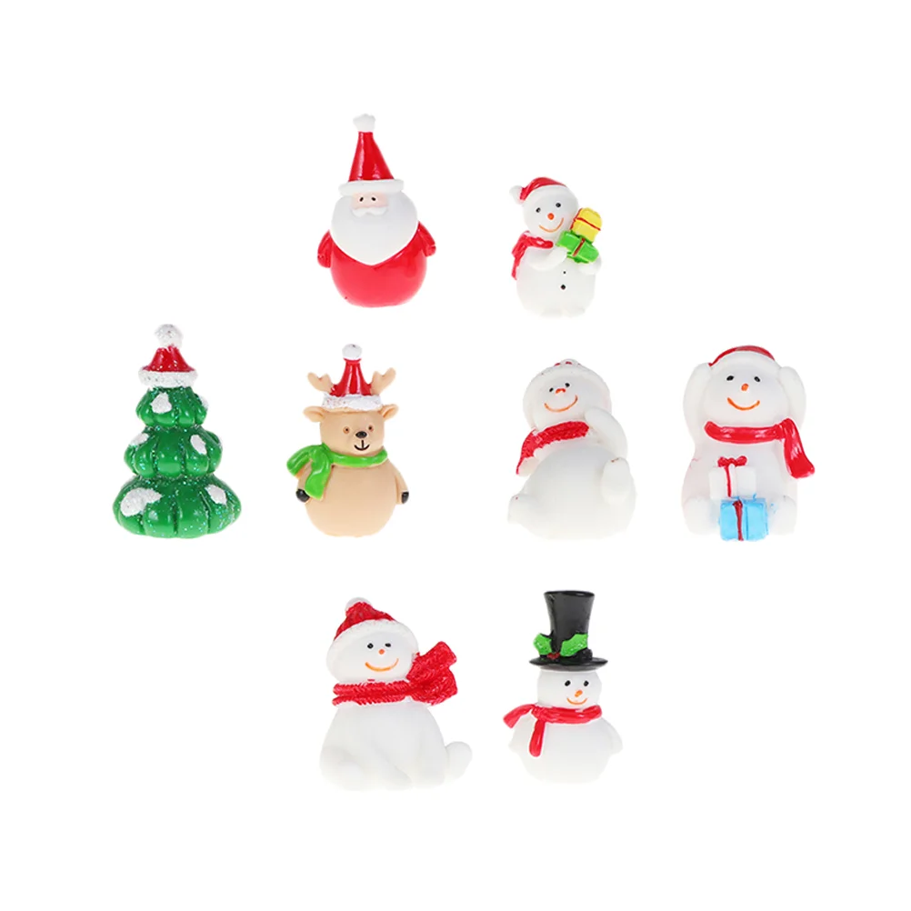 

8 Pcs Christmas Miniature Craft Resin Decor Desktop Ornament Decorations Decorate Lanscape Microlandscape