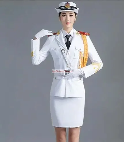 Militaire Chorus Outfit Jas + Broek + Riem Vlag Raiser Drum Guard Uniform China Nationale Troepen Kostuum Army Orkest Kleding