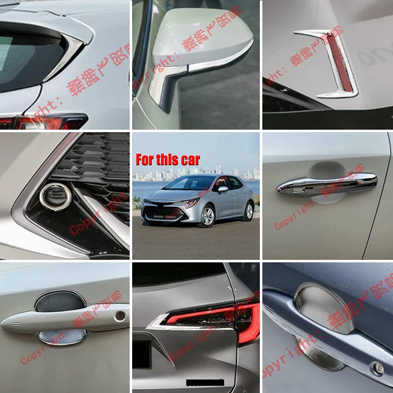 

For Toyota Corolla Hatchback Auris Sport 2019 2020 Accessories Fog Light Mirror Door Handle Bowl Tail light Window Trim Molding
