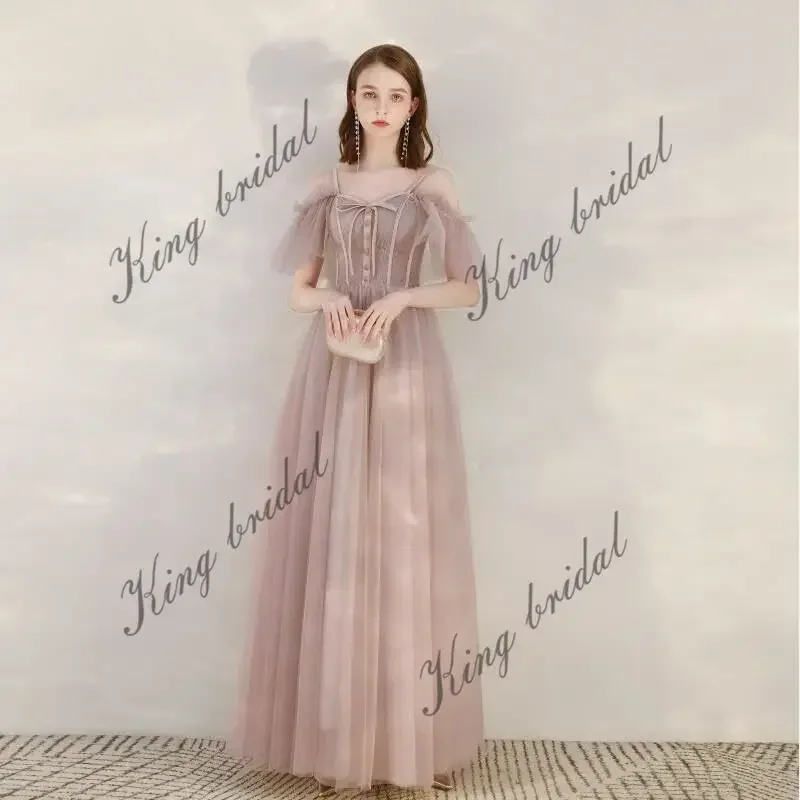 Formal Evening Gowns Party Prom bridal dress Custom Off Shoulder Mesh Ball Bridesmaid Dress Women's Cocktail Party Dresses
