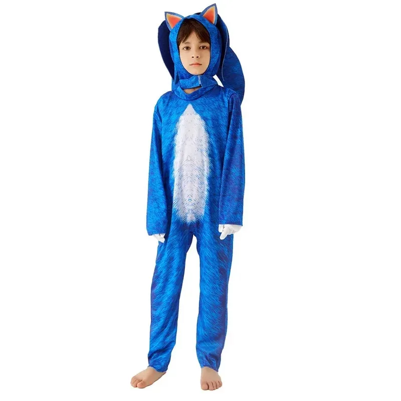 

CyAnime Game Cosplay Costume Gloves Children's Hedgehog Zentai Halloween Party Performance Costume Bodysuit