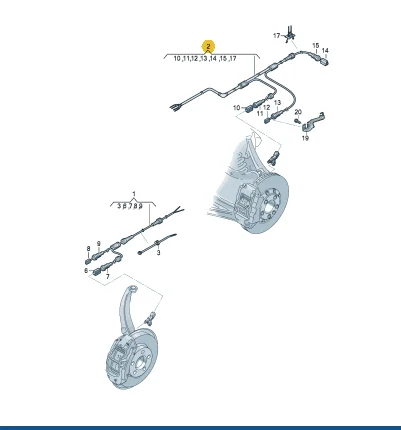 OEM Right Rear ABS Speed Sensor And Parking Brake Wiring Cable Harness For Audi  A6 S6 C8 A7 2019-2026  4K0972254
