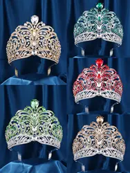Miss Universe Force for Good Crown Shining Rhinestone Tiara Full Circle Large Crown Adjustable Bridal Wedding Party Big Crowns