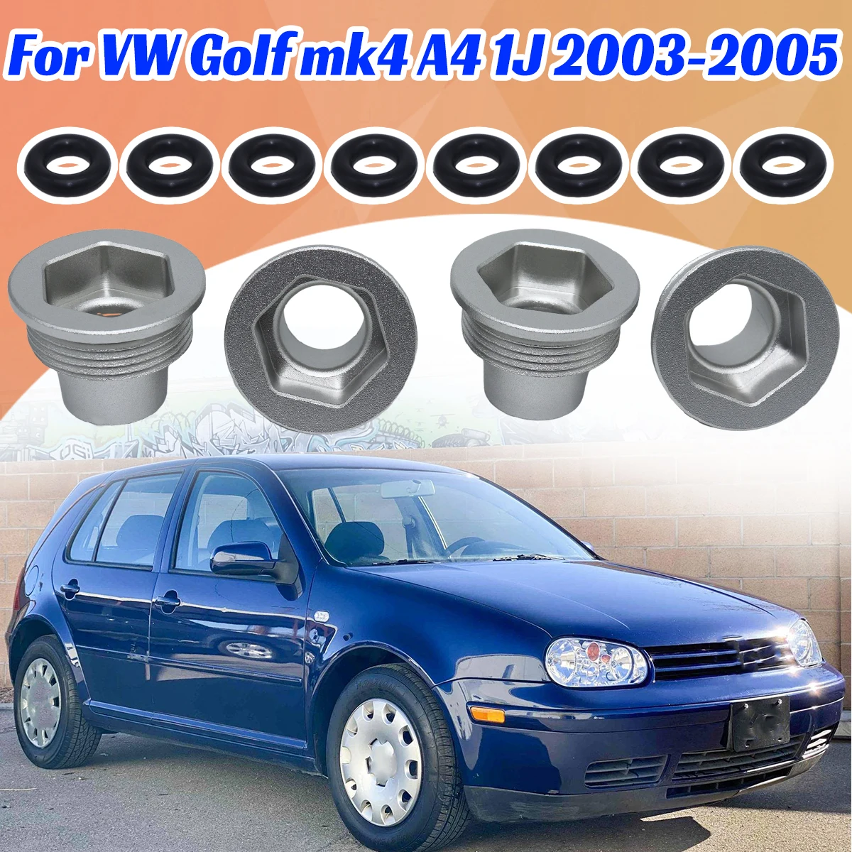 

Aluminum Fuel Injector Insert Cup Seat for VW Golf Mk4/A4/1J 2003-2005 1.8T Control Engine Gasket O-Rings Nozzle Sealing Set Kit