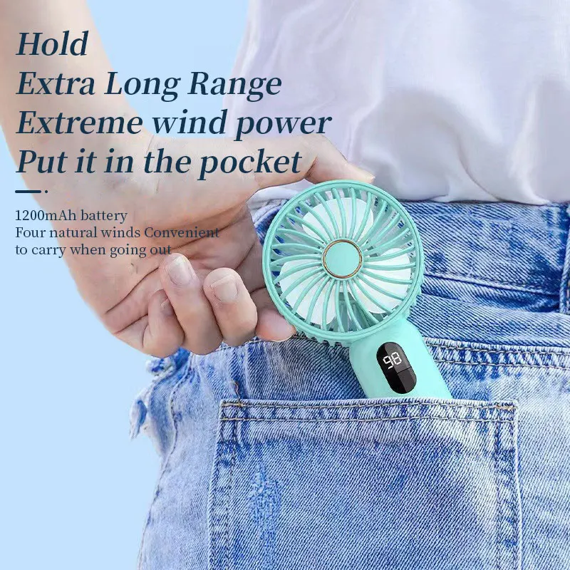 مروحة محمولة صغيرة قابلة لإعادة الشحن عبر USB - تبريد محمول وهادئ عالي السرعة للنوم والخارج والسفر