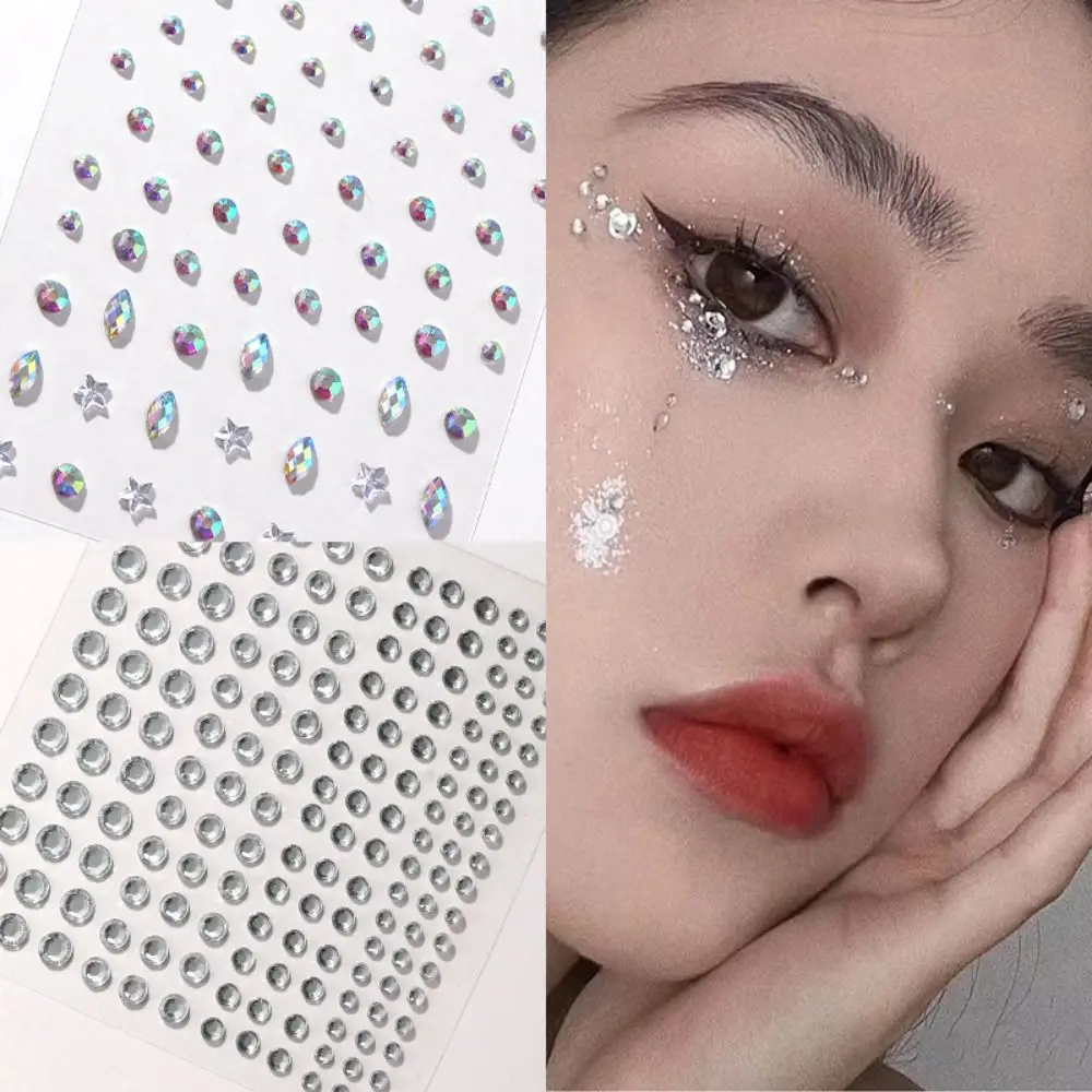 Pearls DIY Festival Makeup Decoration Eyeliner Diamond Decals Face Body Colored Diamonds Rhinestone Stickers Jewelry Stickers