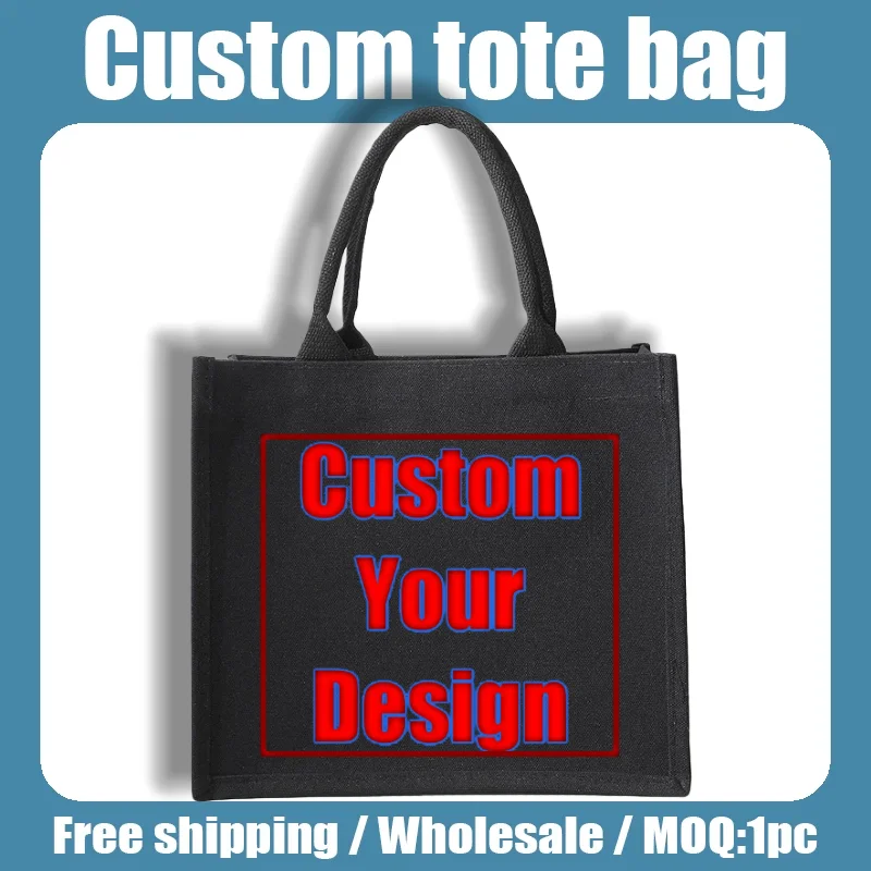 

Джинсовая холщовая большая сумка с логотипом на заказ, черная сумка большой вместимости Ins Advanced Sense, трехмерная оптовая продажа