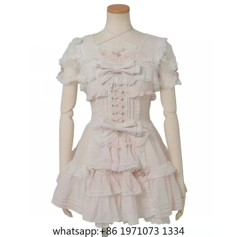 Japanese Liz Sweet Girls Cute Lolita Dress Lace Patchwork Long Sleeve Elegant Princess Dress 2025 New Slim-fit Lolita Dresses