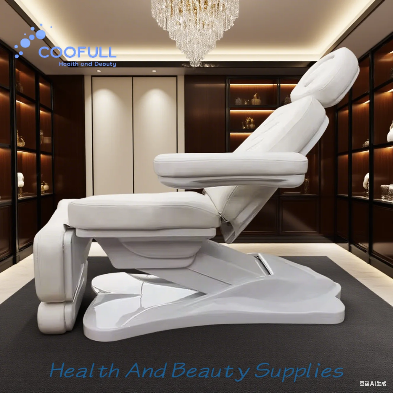 Coofull Luxury Massage Table Bed - 0-90° Backrest/Footrest, Extendable Design, Motor Electric for Spa/Salon Professional Use