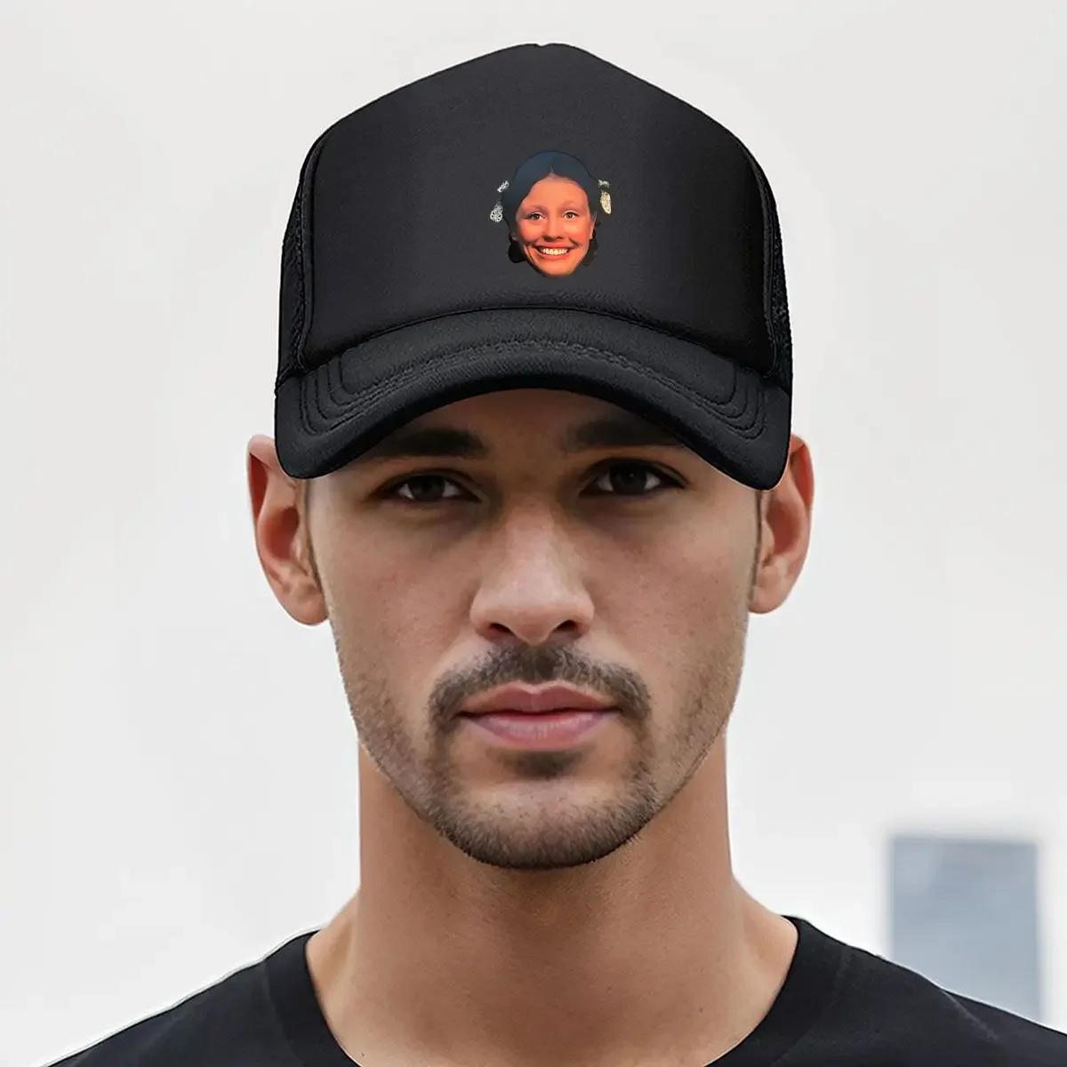 Smiling Face A Portrait of Joy and Warmth Mesh Baseball Cap