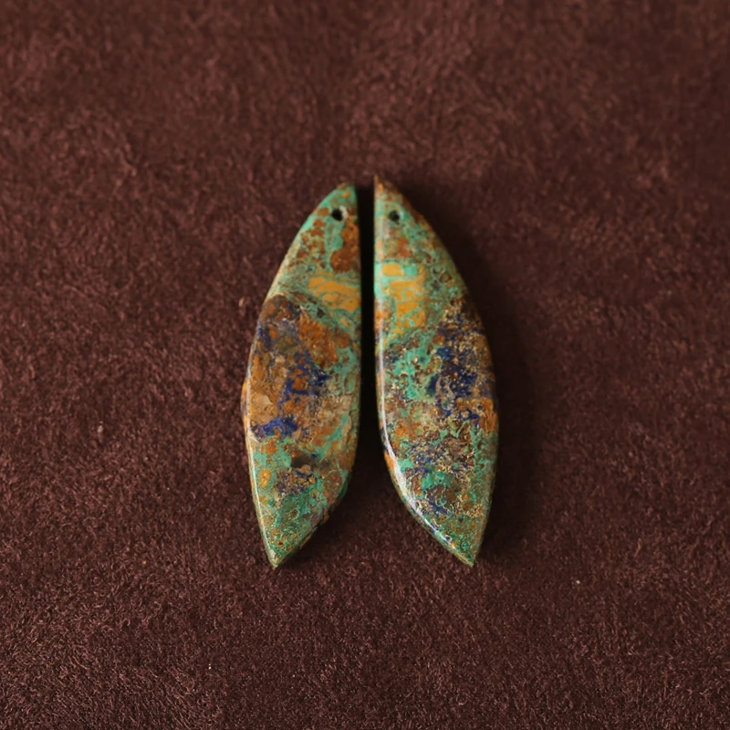 

B & F 6 г натуральный драгоценный камень синий азурит серьги бусины 41x12x4 мм для изготовления ювелирных изделий и принадлежностей для рукоделия