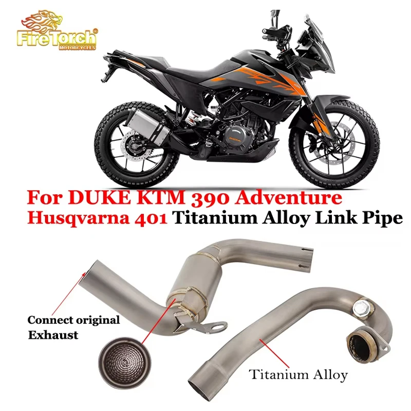 

For DUKE 250 KTM 390 Adventure Husqvarna 401 2020 2021 2022-2024 Motorcycle Exhaust Escape High Position Titanium Mid Link Pipe