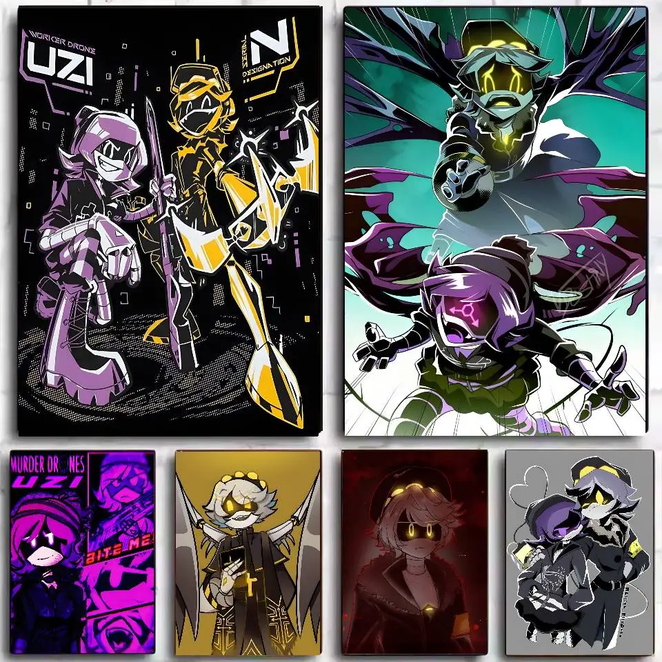 Anime Movies M-Murder Drones Season Poster Self-adhesive Art Waterproof Paper Sticker Coffee House Bar Dorm Room Wall Decor