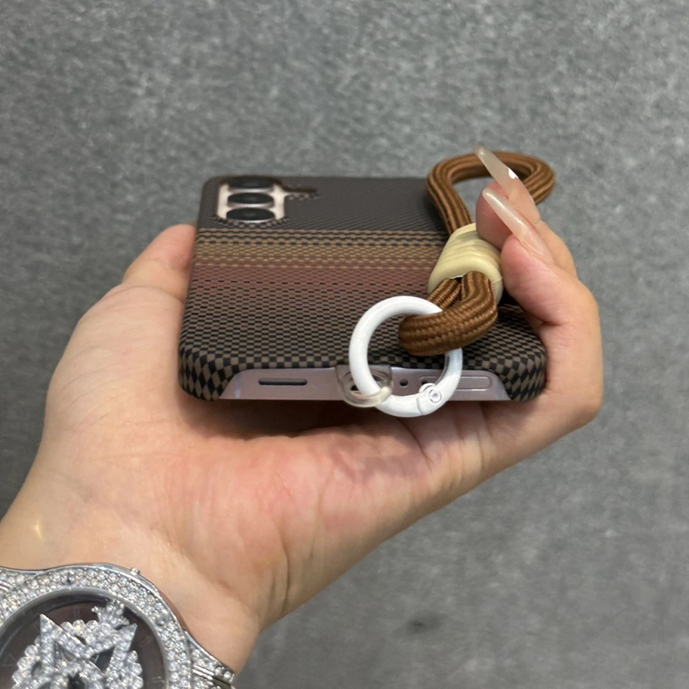 Business Sle Carbon Fiber Pattern For Magsafe Charge Case For Samsung S26 Ultra S25 S24 S23 Plus Slim Drop-Proof & Lanyard Cover - view 5