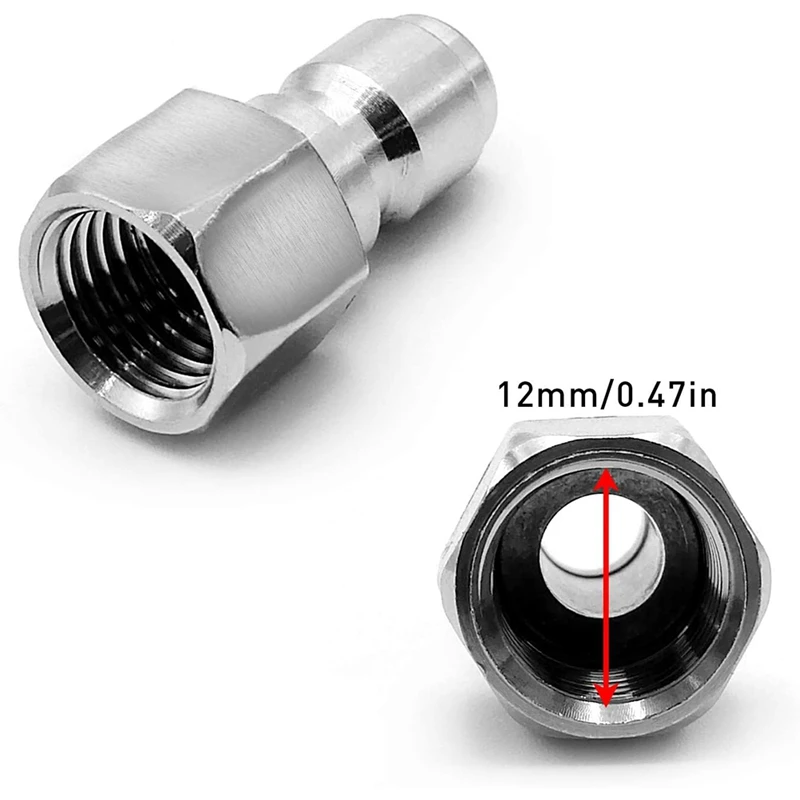 2Pcs Pressure Washer Coupler - Stainless Steel Male Quick Connect Plug, Female NPT Fitting, 5000 PSI