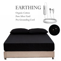 Earthing Fitted Sheet  conductive 95% Organic Cotton + 5% Pure Silver Fiber  Earth Connected Bedding Sheet