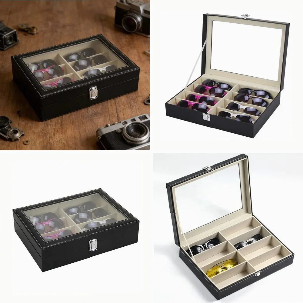 

8-Grid Eyeglass Case Sunglasses Storage Box Display Organizer Holder for Eyewear