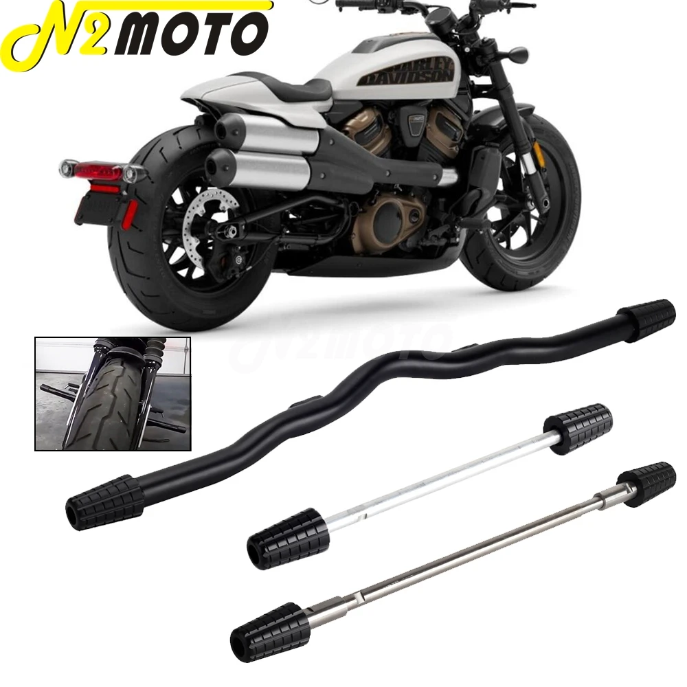 

For Harley Sportster S SS Front Highway Engine Guard Crash Bar Falling Protector + Front/Rear Wheel Axle Fork Sliders 2021-2022