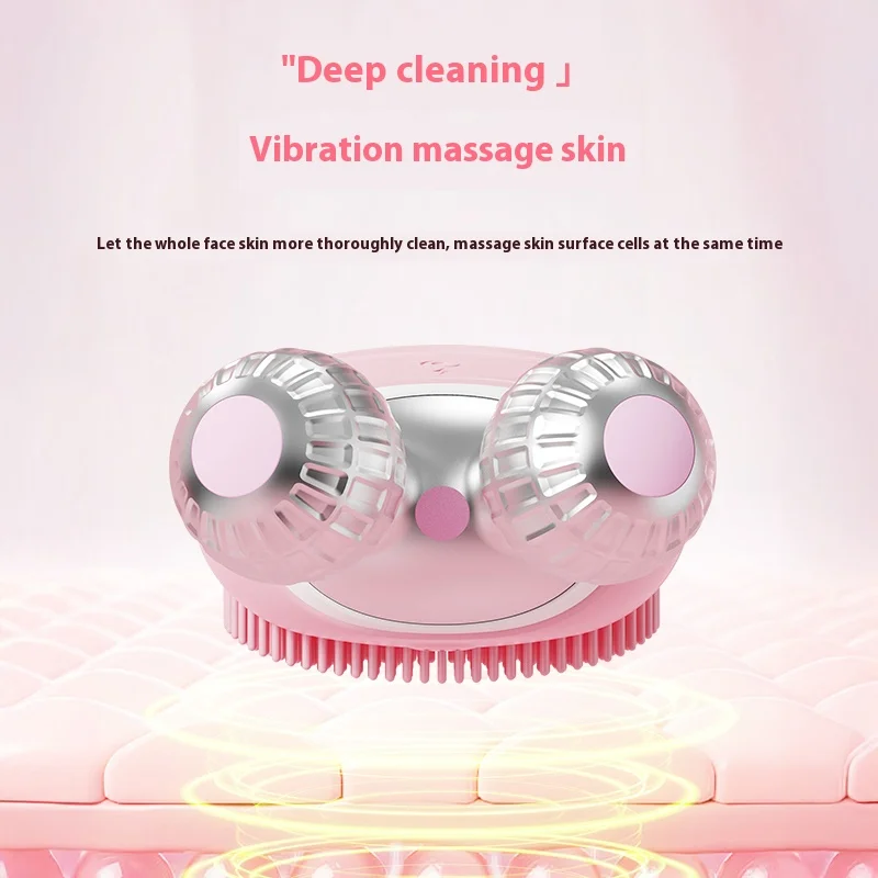 Electric Facial Cleanser Women's Facial Lifting Plasticity Beauty Instrument Electric Massage Facial Silicone Facial Cleanser