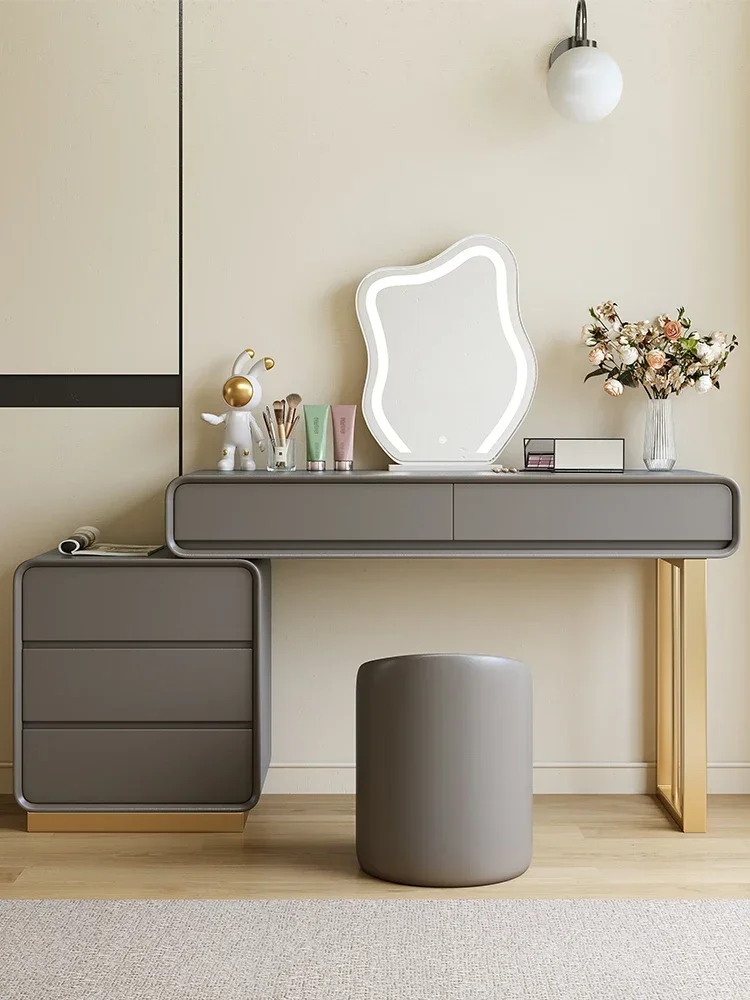 Dressing Table, Bedroom, Modern, Simple, Luxury, Cream Style, Small Unit Storage Cabinet, One Piece, Scalable Mesh Red