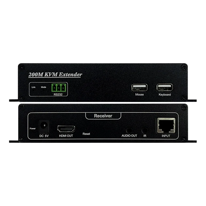 1080P IP Cable Connect HD Transmitter Receiver KVM Extender 200 Meters Transmission Distance for LCD Display Projector