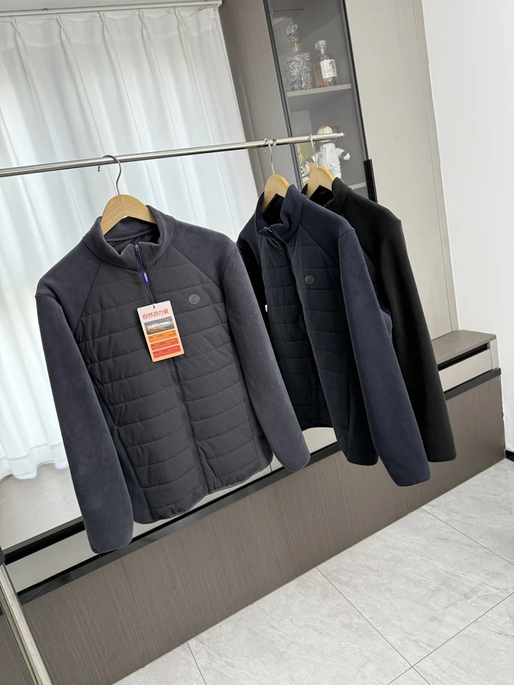 

Рекомендуемая мужская модная городская куртка из хлопка с воротником-стойкой, легкая, теплая, с шерстяным наполнителем, в стиле пэчворк, с длинными рукавами, на молнии