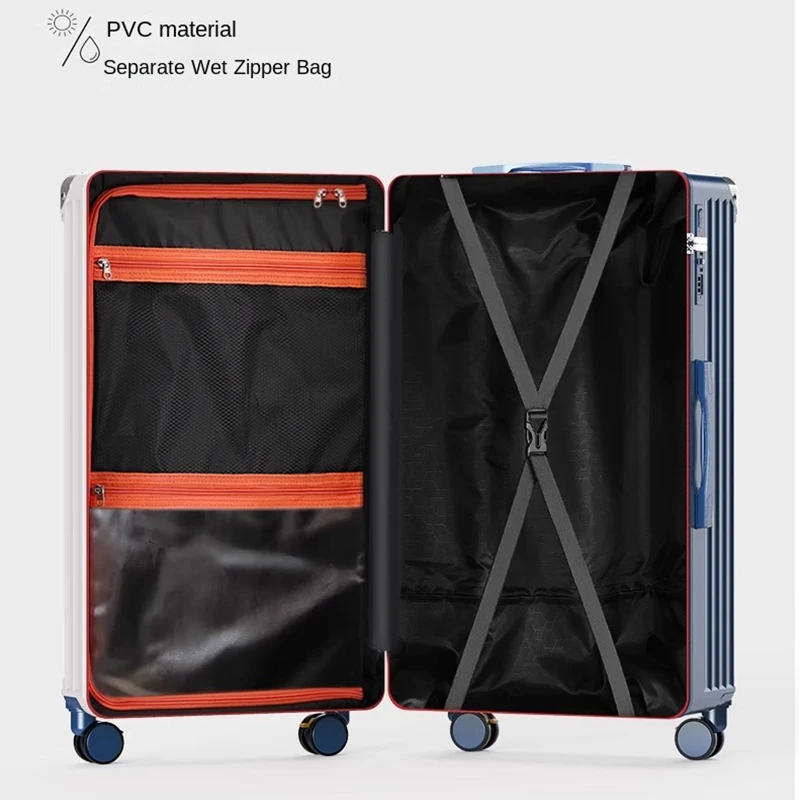 2025 New Luggage 32 Inch Large Capacity Travel Trolley Case Thickened Expansion Zipper Lockbox USB Charging with Cup Holder