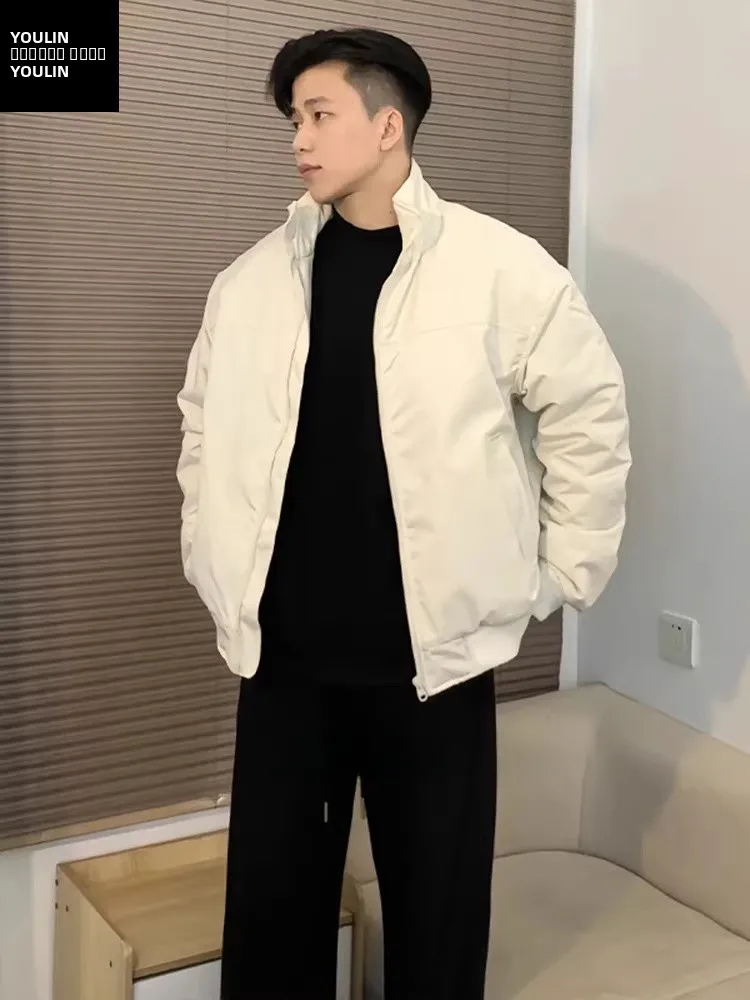 

GATL Men's ort Stand Collar Jaet Tee-Proof Hard Cotton Coat Autumn Winter American Sle Ma Pilot Jaet