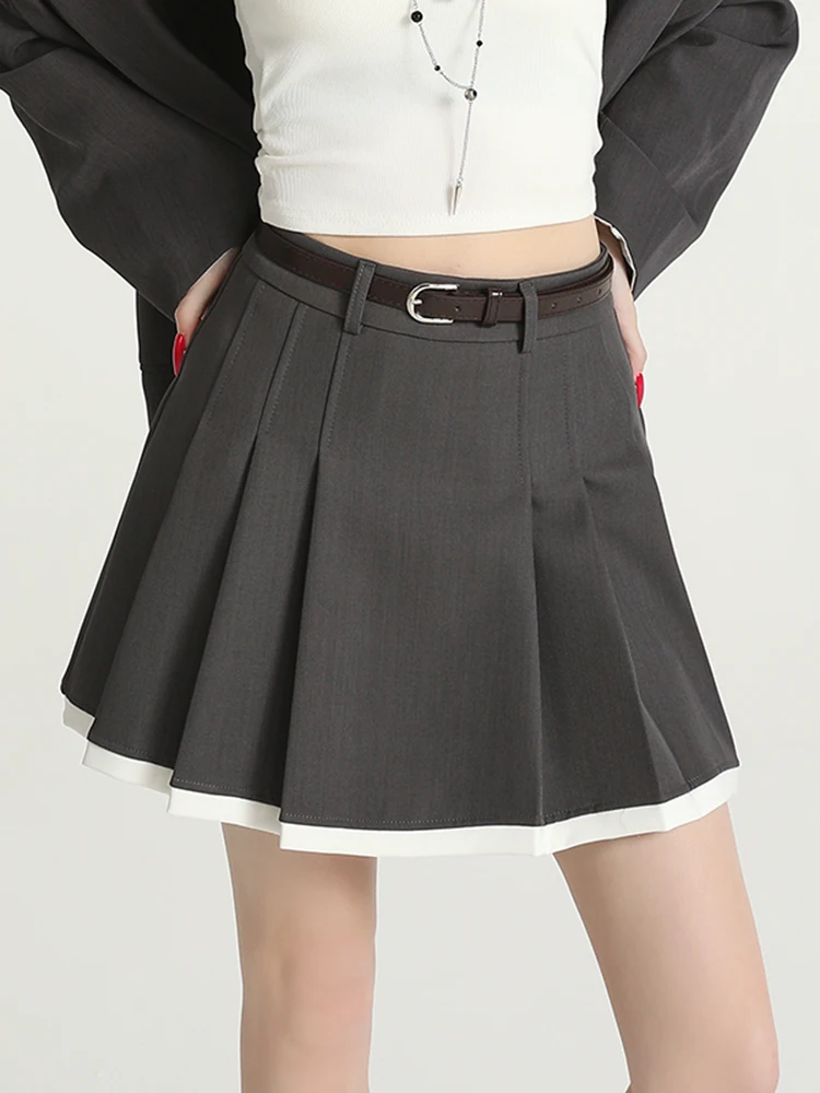 Jupe plissée taille haute amincissante pour femme, style coréen, nouvelle collection automne-hiver, pour le travail