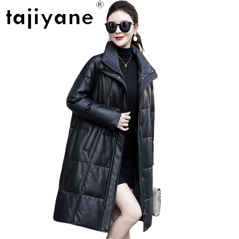 TAJIYANE Pufferjacke aus 100 % echtem Schaffell für Damen, weiße Entendaunenmantel, luxuriöse Echtlederjacken, Winterkleidung für Damen, 2025, Isabadah