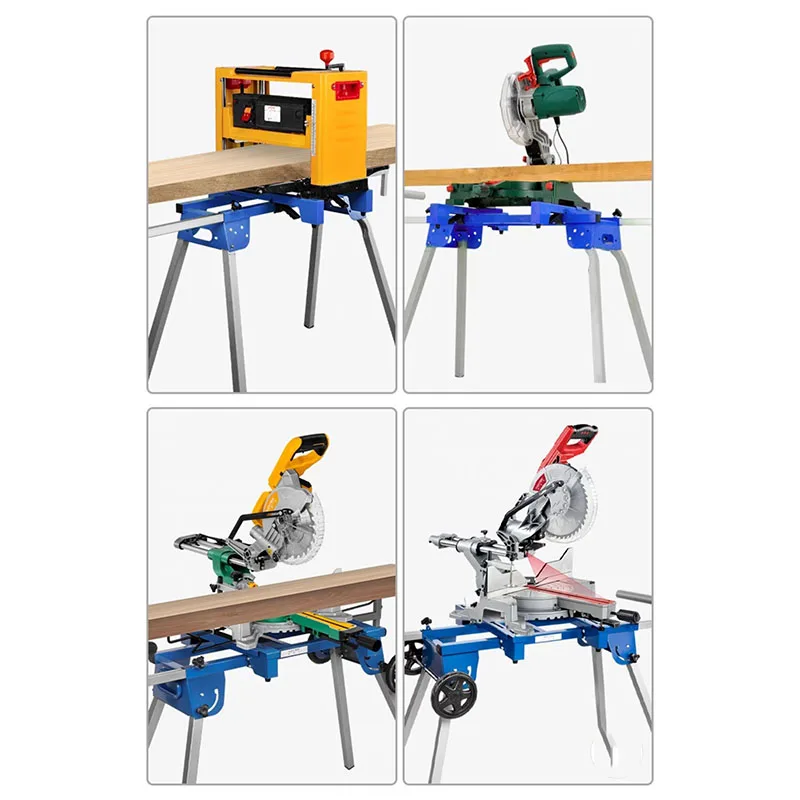 Woodworking Multifunctional Cutting Machine Stand Aluminum Machine Miter Saw Workbench Portable Foldable Wheelless Stand