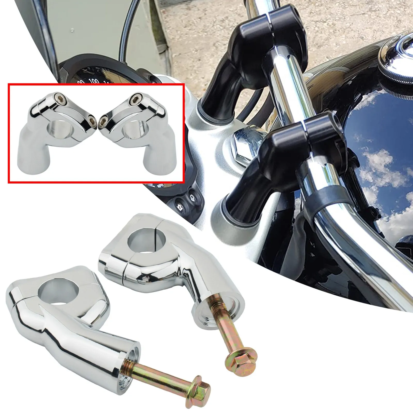 For Triumph Bonneville T100 T120 Bobber Motorcycle Accessories Handlebar Bar Riser Clamps Adapter Speed Twin Black Raise
