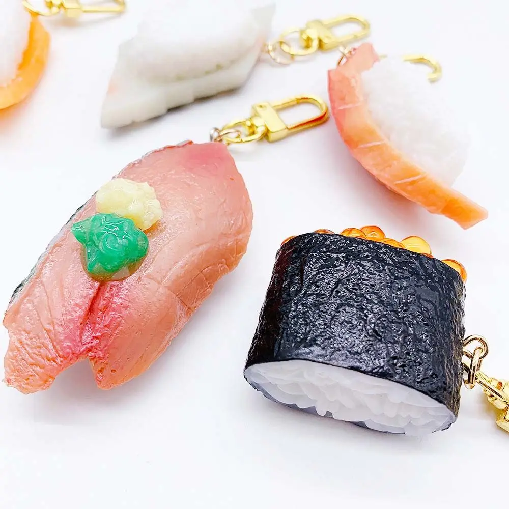 Creative Food Model Pendant Sea Urchin Sushi Japanese Cuisine Bag Bag Pendants Simulation Sushi Keychains Keyrings Key Chains