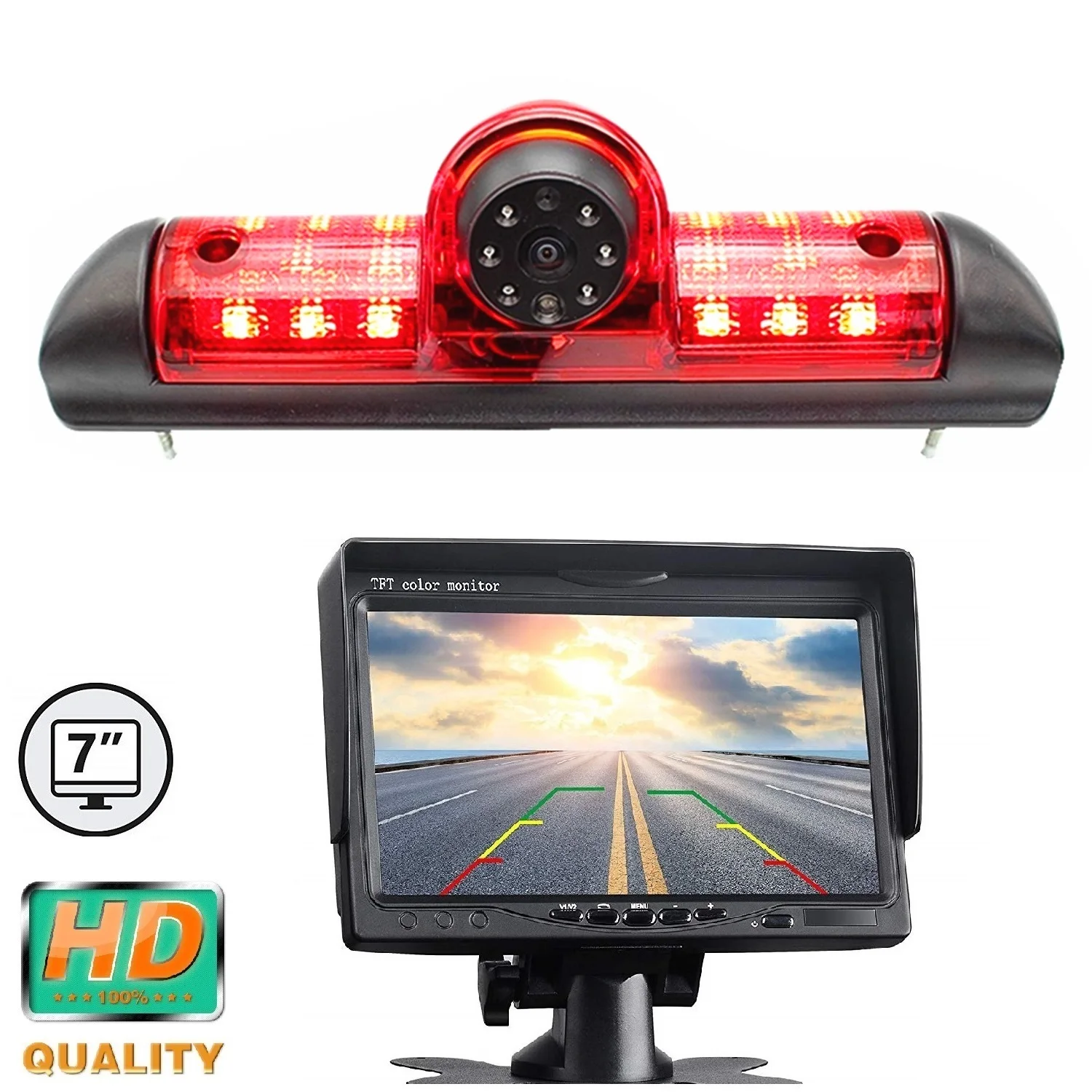 

E9 Brake Light Camera for Fiat Ducato Citroen Jumper Relay Peugeot Boxer 06-19,HD 720P Rear View Night Vision Stop Light Camera