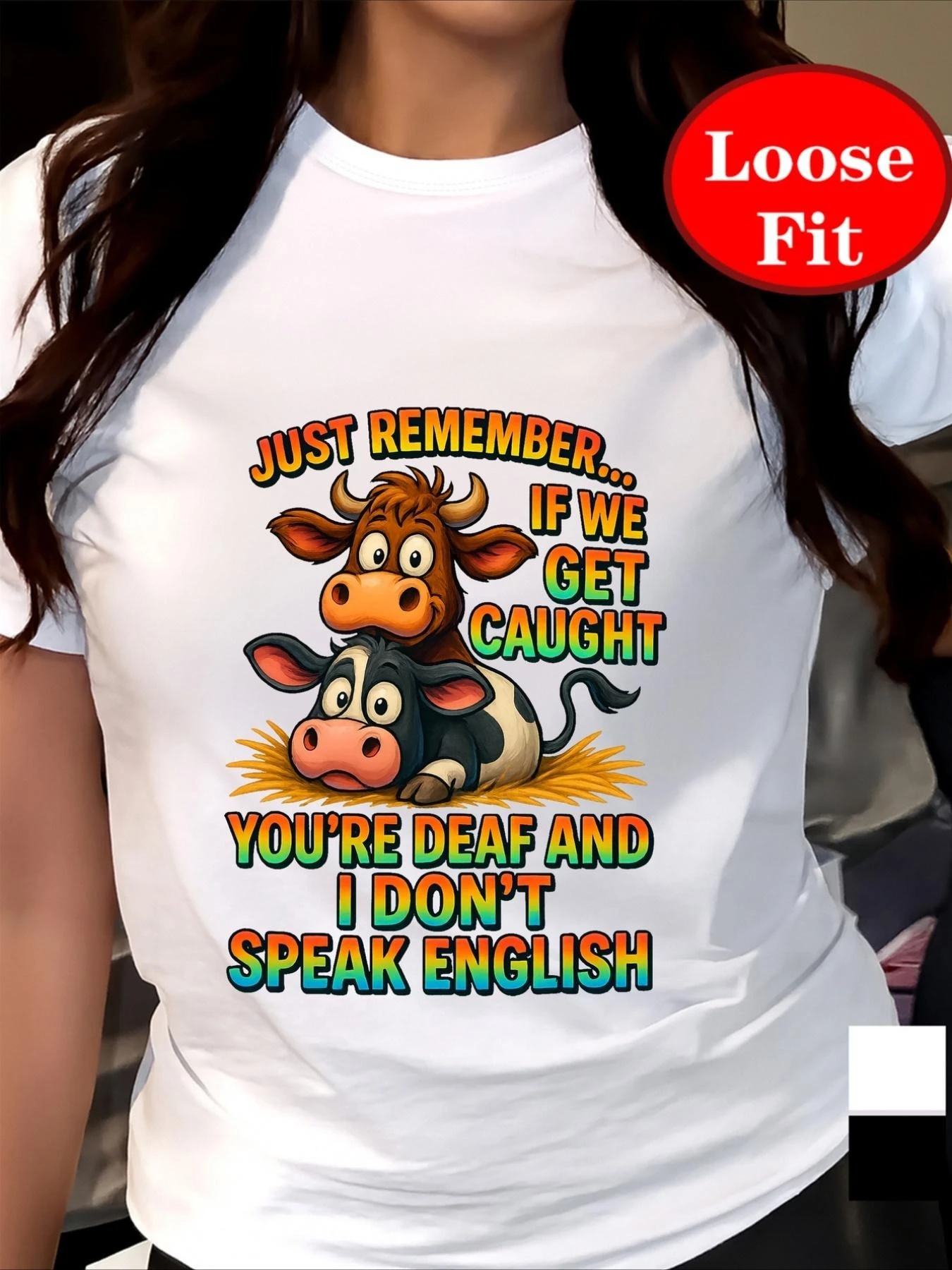 Men's Cow Humorous Graphic T-Shirt Cotton O-neck short-sleeved Tee Unisex casual Harajuku TShirts Oversized streetwear Tshirts