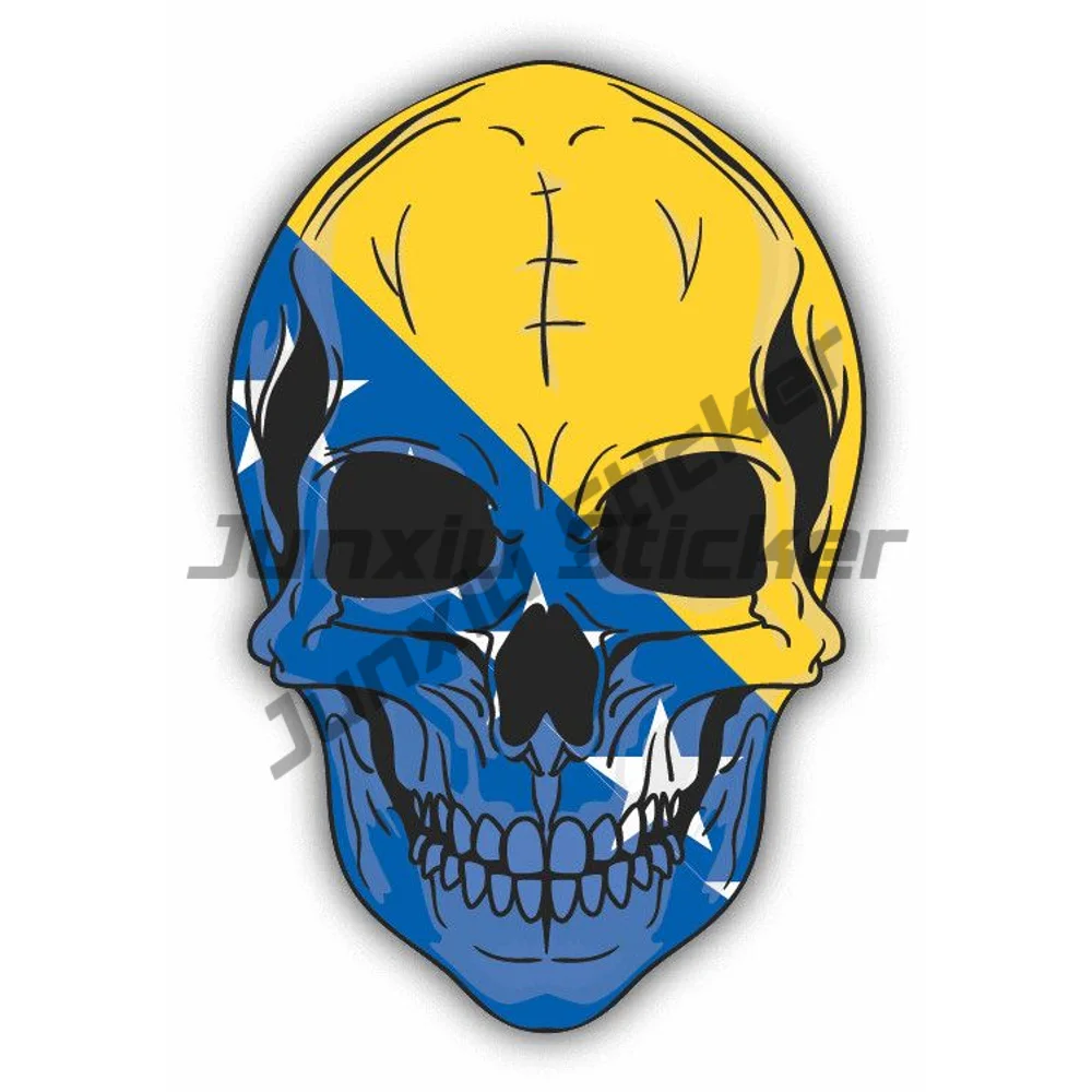 

Skull Bosnia And Herzegovina Flag Car Sticker Exterior Bumper Bodywork Windshield Guitar Suv Motorcycle Phone Window Engine Cove