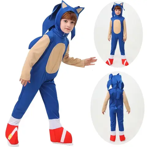 Anime Cartoon Overall Body Cosplay Disguise Igel Cosplay Kostüm Anime Jungen Mädchen Weiße Handschuhe Halloween Geschenk