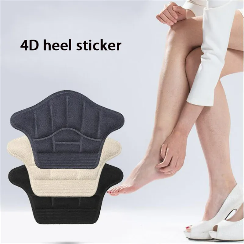 2pairs Heel Stickers Pain Relief High Heel Pads Protectors Insoles Patch Sport Shoes Adjust Size Antiwear Feet Cushion Insert