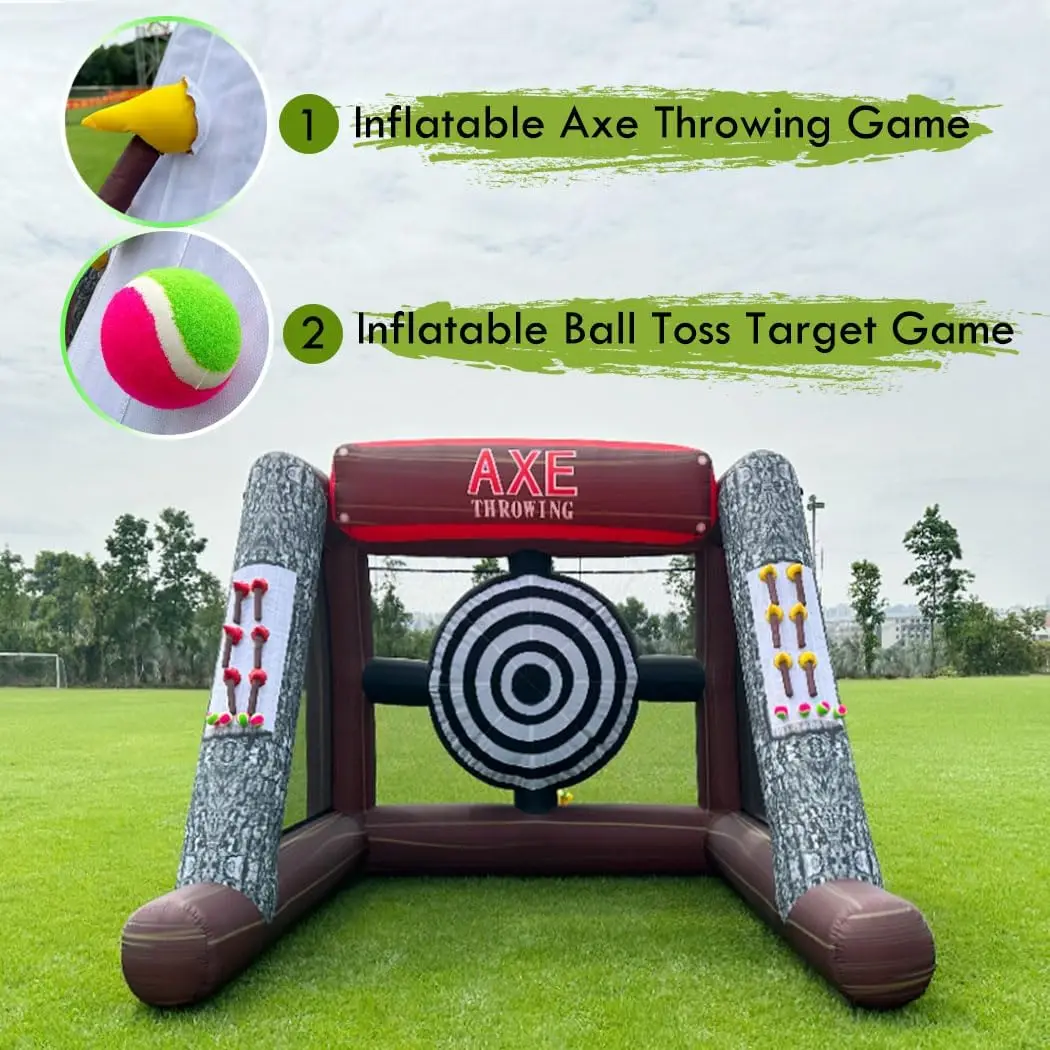 

Inflatable Axe Single Double Throwing Game Inflatable Ball Throwing Target Dartboard Game For Indoor/Outdoor Backyard/Events