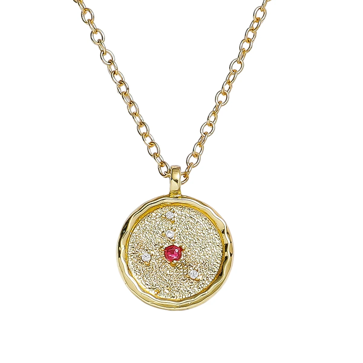 الذهب زودياك قلادة عملة القرص 12 كوكبة ستار محفورة ابراج سلسلة بدلاية لذيذ شخصية بسيطة مجوهرات هدية #3