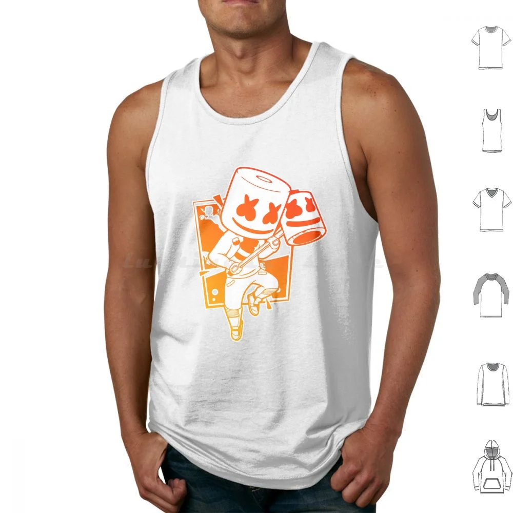 Fuertenite Marsh-Mello Tank Tops Print Cotton Strong Nach Shop Galaxy Logo Minimalist Video Game